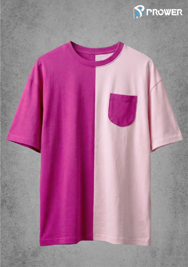 เสื้อยืดทรงโอเวอร์ไซส์ สองสี - - Image 2